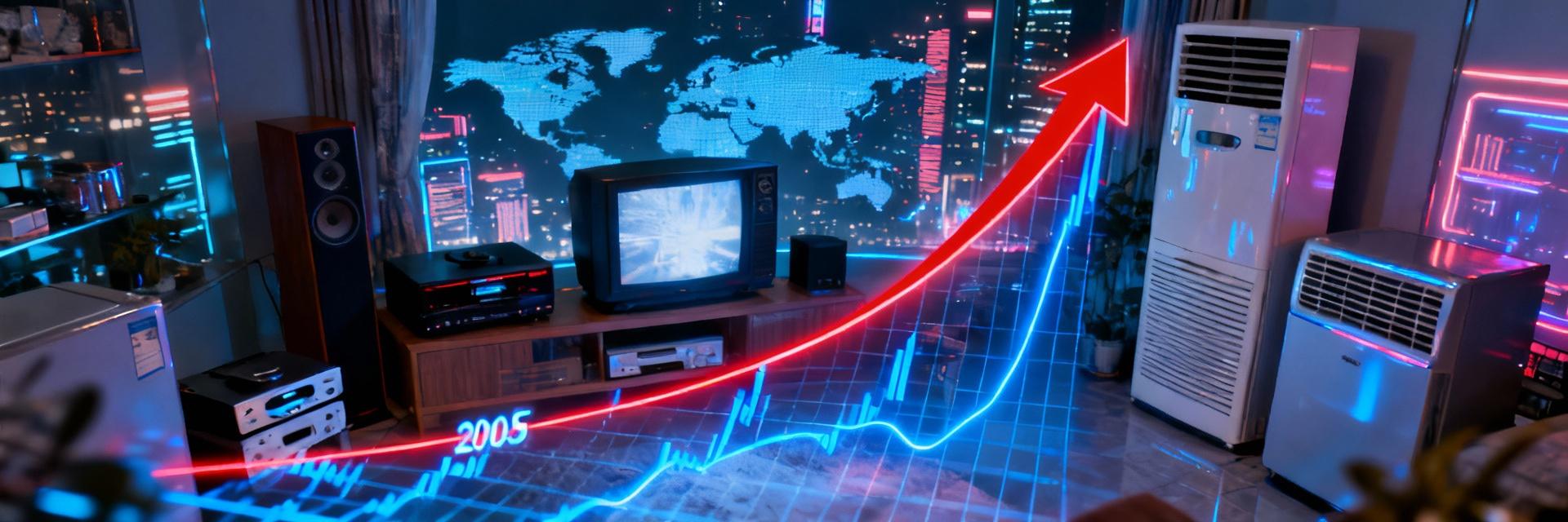 独家数据：2000年代中国客厅家电渗透率如何同步全球GDP飙升？